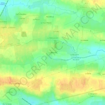 Carte topographique La Menuais, altitude, relief