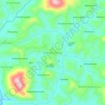 Carte topographique Ambatomanga, altitude, relief