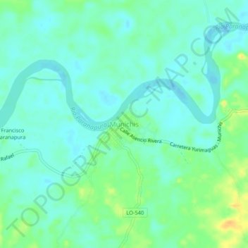 Carte topographique Munichis, altitude, relief