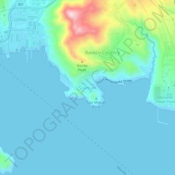 Carte topographique Sisiman, altitude, relief
