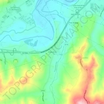 Carte topographique Ghilardino, altitude, relief