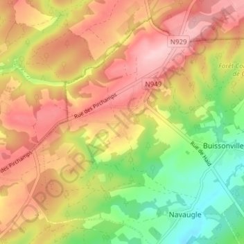 Carte topographique Forzée, altitude, relief