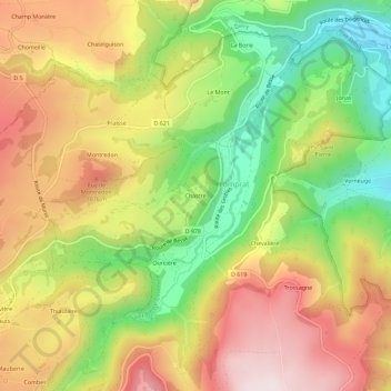 Carte topographique Chastre, altitude, relief