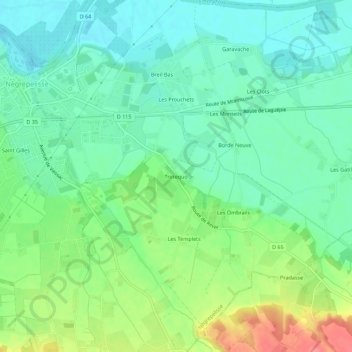Carte topographique Trotequo, altitude, relief