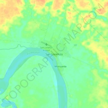 Carte topographique San Lorenzo, altitude, relief