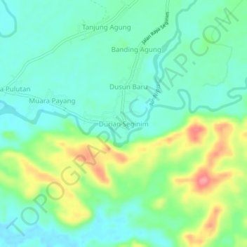 Carte topographique Durian Seginim, altitude, relief