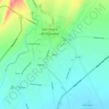 Carte topographique Solcor, altitude, relief