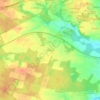 Carte topographique Peyducoum, altitude, relief