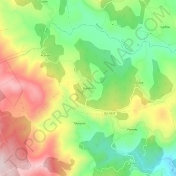 Carte topographique Rubillón, altitude, relief