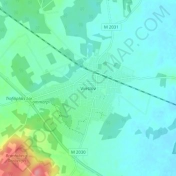 Carte topographique Vinslöv, altitude, relief