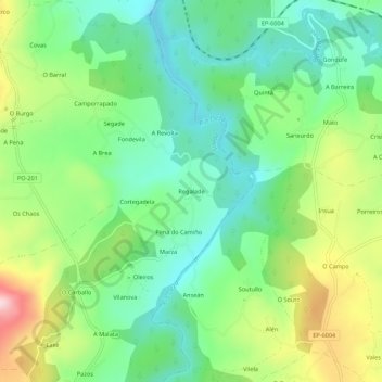 Carte topographique Regalade, altitude, relief