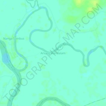 Carte topographique Ariung Mandalam, altitude, relief