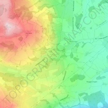 Carte topographique Hellbühl, altitude, relief