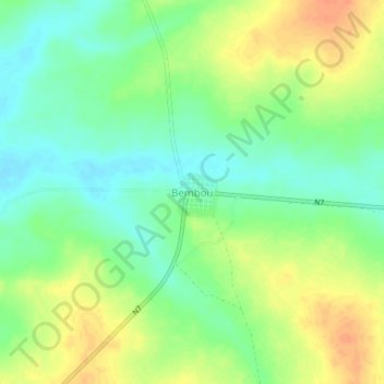 Carte topographique Bembou, altitude, relief