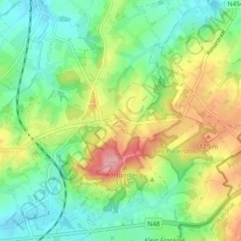 Carte topographique Louise-Marie, altitude, relief