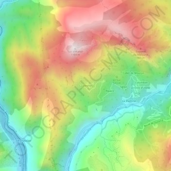 Carte topographique La Villette, altitude, relief