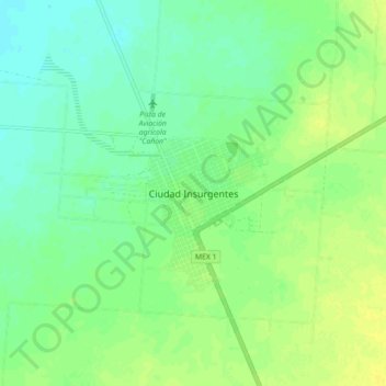 Carte topographique Ciudad Insurgentes, altitude, relief