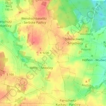 Carte topographique Dürrwicknitz, altitude, relief