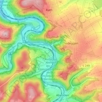 Carte topographique Brück, altitude, relief