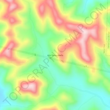 Carte topographique Alto Dona Josefa, altitude, relief