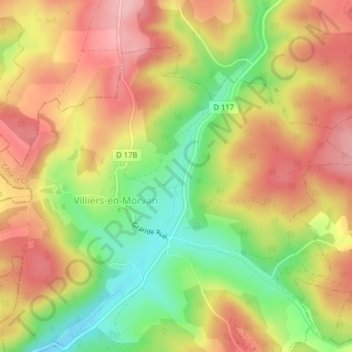 Carte topographique Les Corcelles, altitude, relief