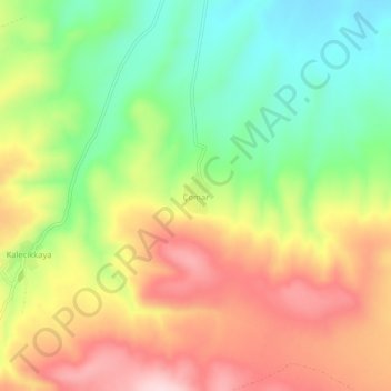 Carte topographique Çomar, altitude, relief