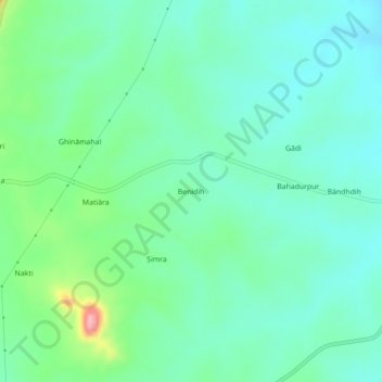 Carte topographique Benidih, altitude, relief
