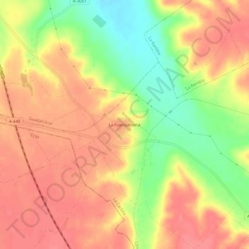 Carte topographique La Fuencubierta, altitude, relief
