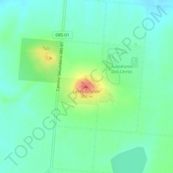 Carte topographique Cerro Grande, altitude, relief