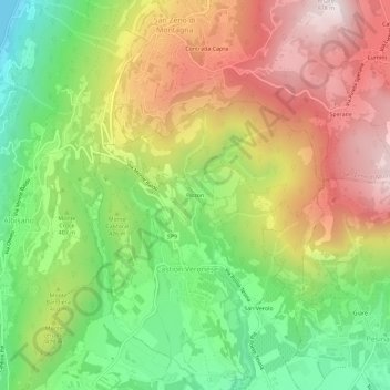 Carte topographique Pizzon, altitude, relief