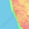 Carte topographique Goa, altitude, relief