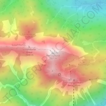 Carte topographique Herzogstand, altitude, relief