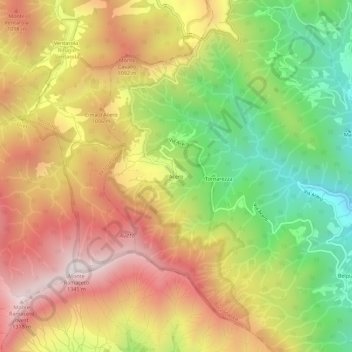 Carte topographique Acero, altitude, relief