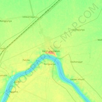 Carte topographique Keshoraipatan, altitude, relief