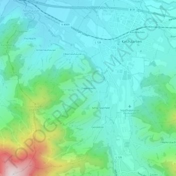 Carte topographique Dietenbach, altitude, relief