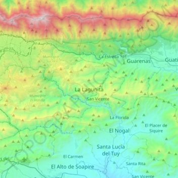 Carte topographique La Lagunita, altitude, relief