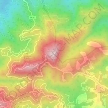Carte topographique Pico do Imbiri, altitude, relief