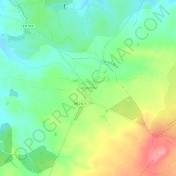 Carte topographique Barbacena, altitude, relief