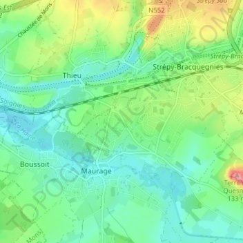 Carte topographique Saint-Jean, altitude, relief