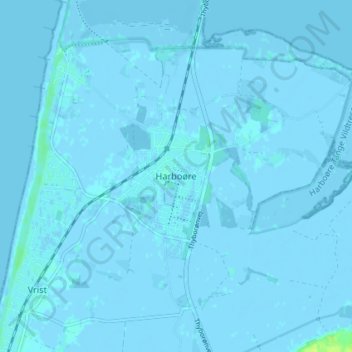 Carte topographique Harboøre, altitude, relief