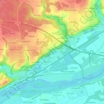 Carte topographique La Mulotière, altitude, relief