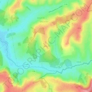Carte topographique Villemolin, altitude, relief