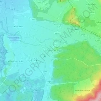 Carte topographique Friesenhofen, altitude, relief