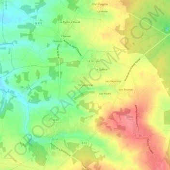 Carte topographique Tartassonne, altitude, relief