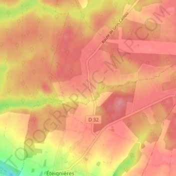 Carte topographique Gros Caillou, altitude, relief