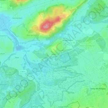 Carte topographique Halden, altitude, relief