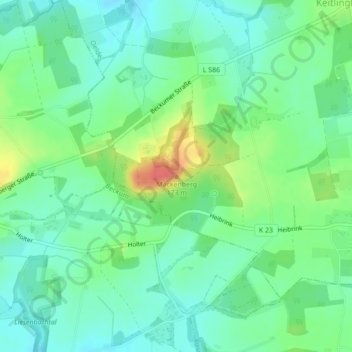 Carte topographique Mackenberg, altitude, relief