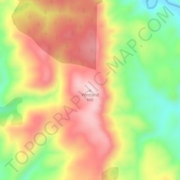 Carte topographique Pentland Hill, altitude, relief