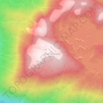 Carte topographique Snow Mountain, altitude, relief