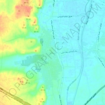 Carte topographique Saqqarah, altitude, relief